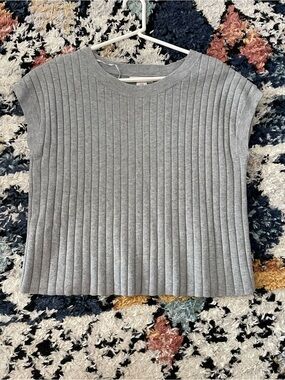 Sincerely Jules Gray Ribbed Knit Tank Top